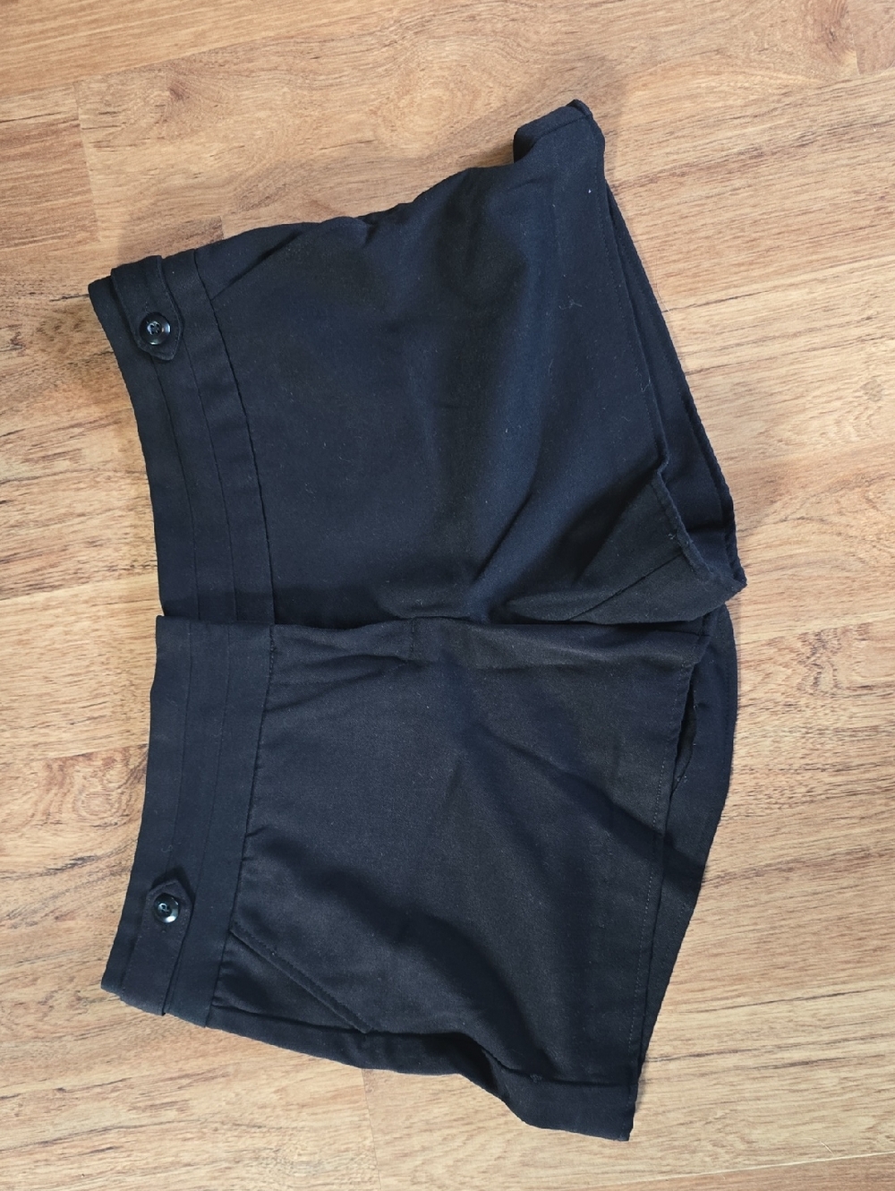 Maurices Black High-Rise Button-Front Shorts